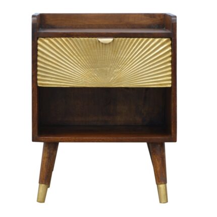 Mila Gold One Drawer Bedside — Chestnut — product photograph