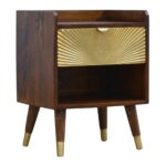 Mila Gold One Drawer Bedside — Chestnut — product photograph