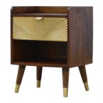 Mila Gold One Drawer Bedside — Chestnut — product photograph