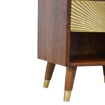 Mila Gold One Drawer Bedside — Chestnut — product photograph