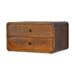 Lina Floating Curved Bedside — Chestnut — product photograph