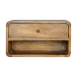 Lina Floating Curve Open Slot Bedside — Natural — product photograph