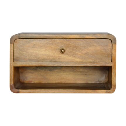 Lina Floating Curve Open Slot Bedside — Natural — product photograph