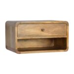 Lina Floating Curve Open Slot Bedside — Natural — product photograph