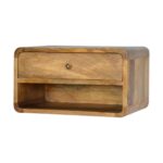 Lina Floating Curve Open Slot Bedside — Natural — product photograph