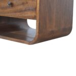 Lina Curve Two-Drawer Bedside — Chestnut — product photograph