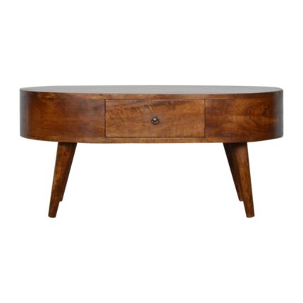 Lina Rounded Coffee Table — Chestnut — product photograph