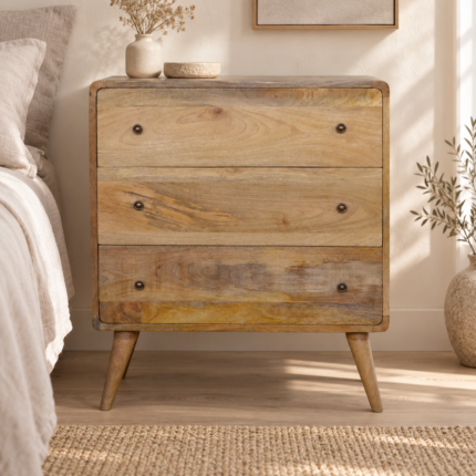Lina Curved Chest — Natural — styled interior