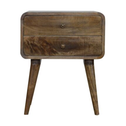 Lina Curved Washed Bedside — Classic Grey — product photograph